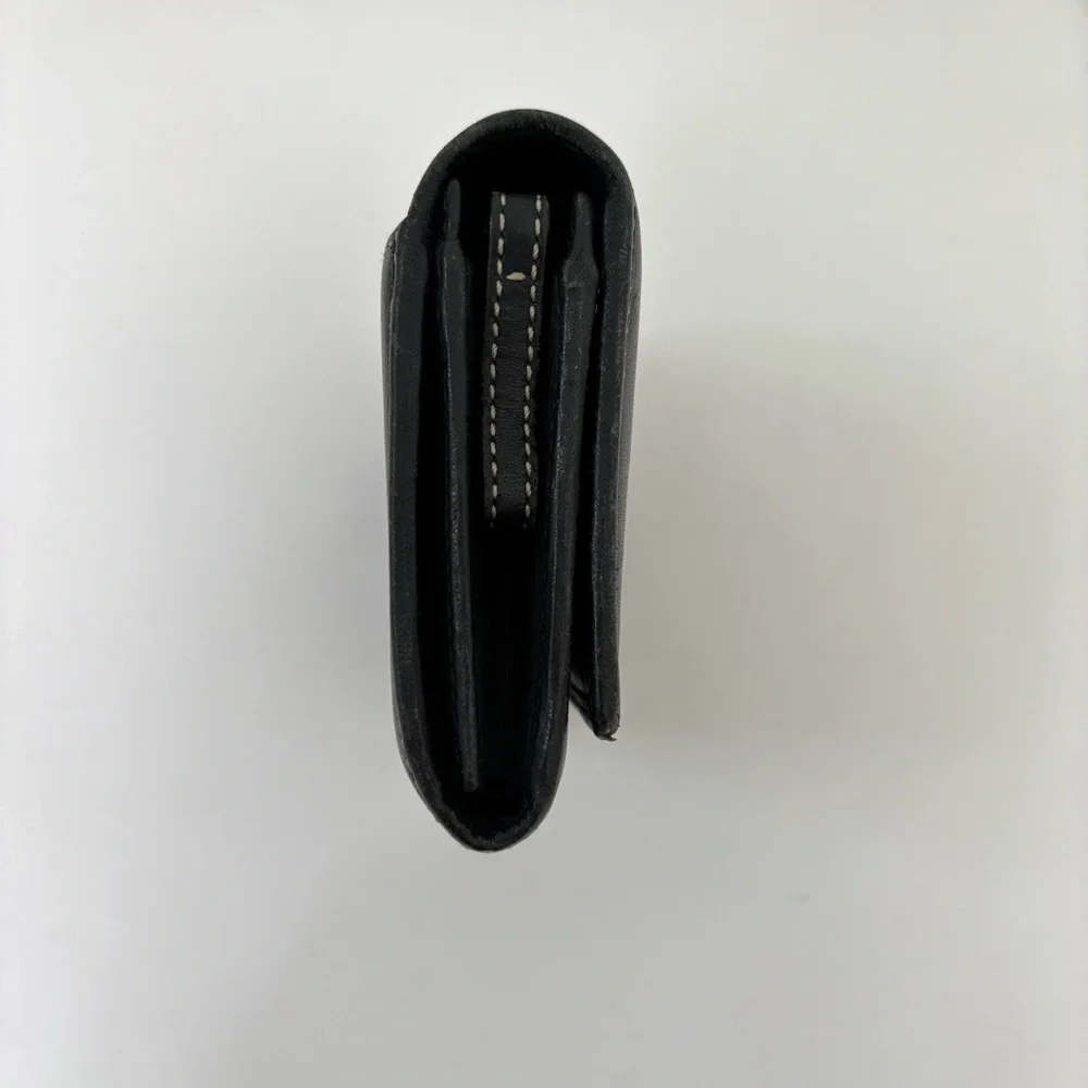 Coach Black Leather Wallet Bi Fold Coin Card Vintage Y2K